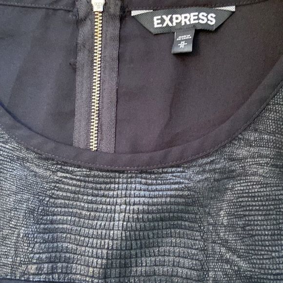 EXPRESS Leather Look Back Zip Blouse - Picture 4 of 9